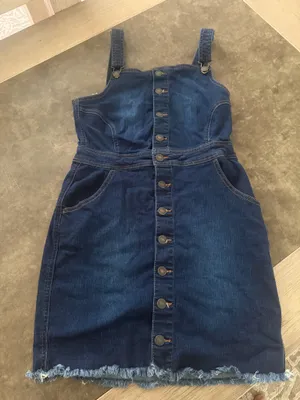 Wax Jean Women's Exposed Button-Front Denim Dress DARK thumbnail 3