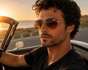Oakley Aviator Sunglasses‎ Gold Frame Brown Gradient Lenses Unisex thumbnail 1
