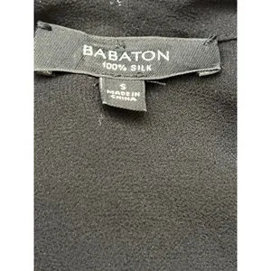 Aritzia Babaton Liberty black blouse necktie button down silk professional work thumbnail 8