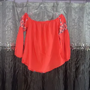 Abercrombie & Fitch Off the Shoulder Pink Blouse thumbnail 3