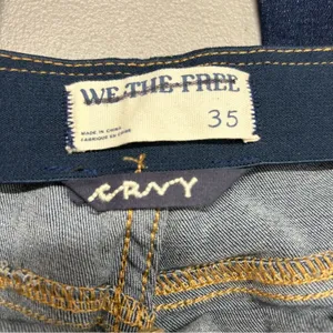 We The Free People Curvy Last Dance Low Rise Flare Pull On Jean Dark Blue 35 NWT thumbnail 8