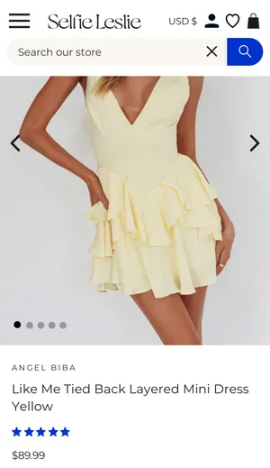 Selfie Leslie Yellow V neck Romper Medium thumbnail 4