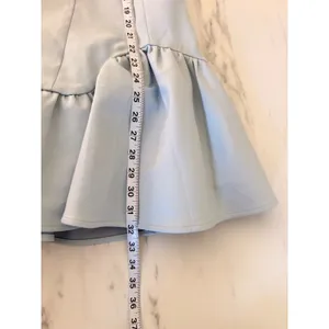 Meshki Light Blue Halter Mini Dress V-Neck Bubble Hem Cotton Blend Size S NEW thumbnail 12