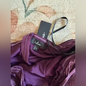 Lulu's Whimsical Beauty Dark Purple Satin Plisse Strapless Maxi Dress thumbnail 6