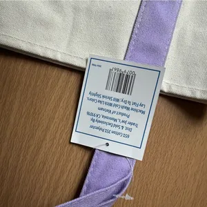 NWT 2026 Limited Trader Joe’s Mini Pastel Canvas Tote Bag - Purple thumbnail 4
