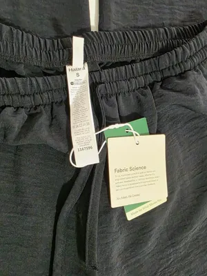 Halara Mid Rise Drawstring Wide Leg Baggy Linen-Feel Pants - Black -Size S ( R ) thumbnail 7