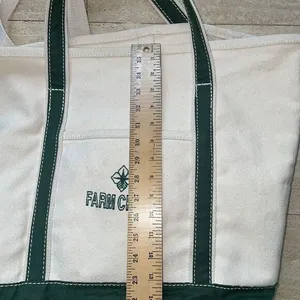 RESTORATION HARDWARE BOAT & TOTE‎ BEIGE Green CANVAS Large Logo thumbnail 3
