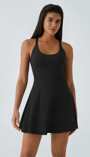 Halara Black Softly Zero Airy Backless Twisted Flare Low Support Dance Large NEW thumbnail 1