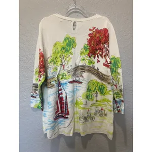 Joseph A Knit Sweater Top Sailboat Novelty NWT Size XL Preppy Artsy thumbnail 8