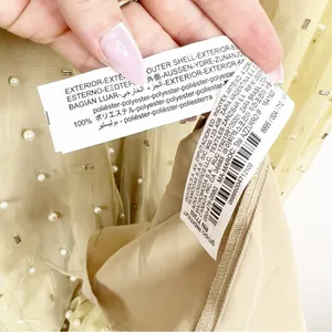 NWT ZARA Sheer Mesh Pearl Embellished Midi Dress Women's Size XS/S Tan‎ thumbnail 7