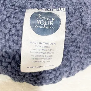 Love Your Melon Beanie Winter Hat 100% Cotton‎ Knit Ribbed Cuffed Blue Women thumbnail 3
