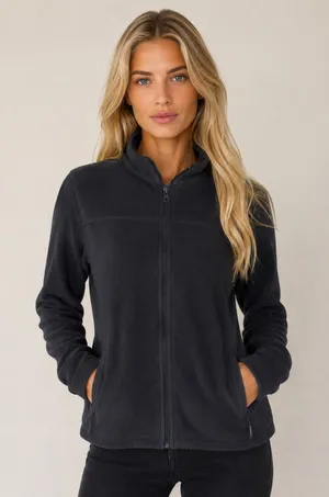 L.L. Bean Full-Zip‎ Fleece Jacket L Dark Gray Granola Hiking Winter Autumn Cozy thumbnail 1