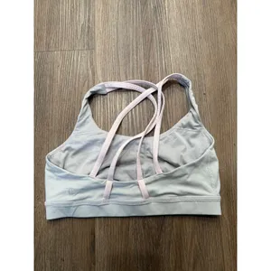 Lululemon Free To Be Bra Wild Light Grey Pink Strappy Sports Bra Size 6‎ LW2540S thumbnail 2