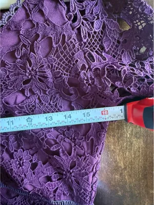 ASTR The Label Burgundy Lace Long Sleeve Dress Medium thumbnail 10