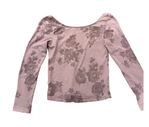 American Eagle Cotton Stretch Floral Scoop Neck Crop Top‎ Women's XS Pink thumbnail 1