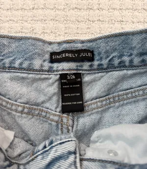 Light wash denim jean jorts thumbnail 3