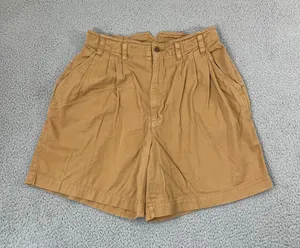 Vintage Venezia Vitale Paperbag Shorts Women 14 Tan Cotton High Waist Bermuda thumbnail 1