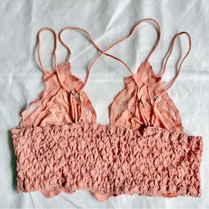 Free People FP One Adella Lace Bralette, Faded Coral, Size S, VGUC thumbnail 2
