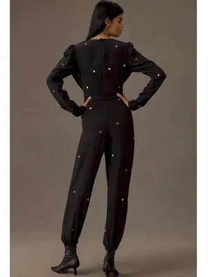 Farm Rio Black Mirror Embroidered Jumpsuit thumbnail 2