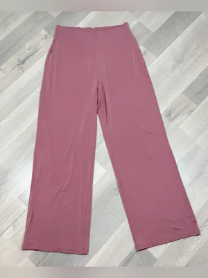 Express Jersey Knit Wide Leg Pants Rose Pink Small High Waist Lounge Athleisure thumbnail 3