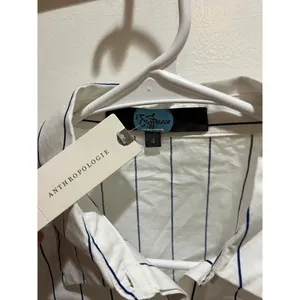 Anthropologie Eva Franco NWT Small Women Striped Front Tie Button Down Shirt thumbnail 6