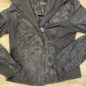 Guess Women’s moto Jacket black hooded Faux Leather S thumbnail 4