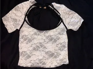 Outcast Lace Festival Crop Top nwot size xs thumbnail 1