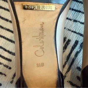 Cole Haan Beige Brown Patent Cap Toe Pumps Heels 8.5 B thumbnail 8