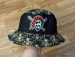 Pittsburgh Pirates Baseball Reversible Bucket Hat Black thumbnail 1