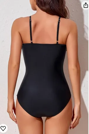 High Neck Swimsuits for Women Full Coverage One Piece Bathing Suit Modest Slimming Tummy Control Retro thumbnail 3