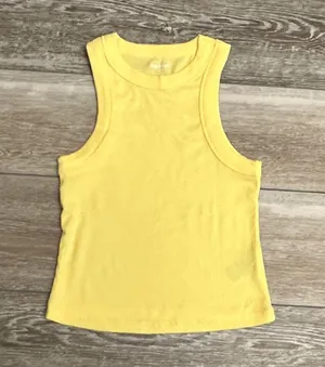 Sz XS Yellow Rib Knit Tank Top Adorable!! thumbnail 1