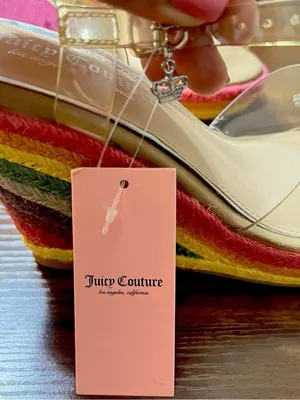 Juicy Couture Pink Espadrille Platform Sandals with Clear Straps thumbnail 3