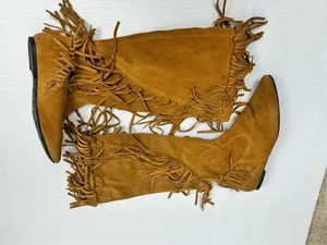 Sam Edelman Utah Suede Knee High Fringe Boots Size 8.0 M thumbnail 10