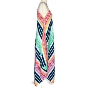 Tommy Bahama S/M Colorful Striped Handkerchief Hem Midi Scarf Dress Beach Resort thumbnail 7