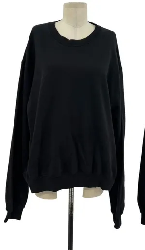 Good American Boyfriend Pullover Sweatshirt Leo Zodiac‎ Sign Black Size 3 Large thumbnail 1