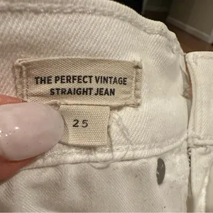 Madewell perfect vintage straight stretch jeans tile white ripped knee 25 thumbnail 8