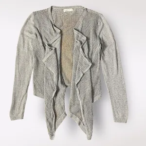 Abercrombie & Fitch Cable Knit Beachy Cover Up Sweater Womens‎ Size M/L Gray thumbnail 1