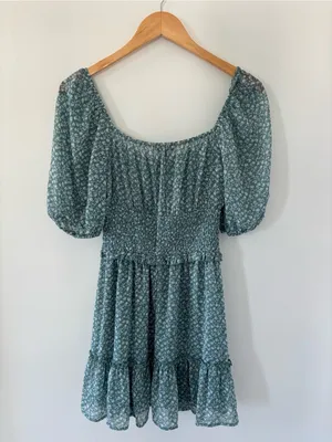 Trixxi Green Floral Midi Dress Size S thumbnail 3