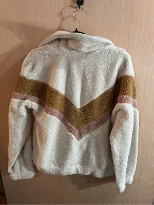 Abercrombie and Fitch Cream Cozy Half-Zip Sherpa Jacket Size Large thumbnail 3