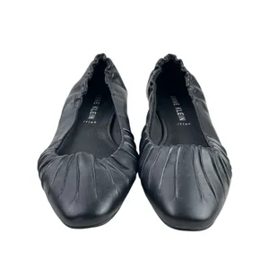 Anne Klein Crystell Women's Black Faux Leather Vegan Ballet Flat Shoes Size 10M thumbnail 2