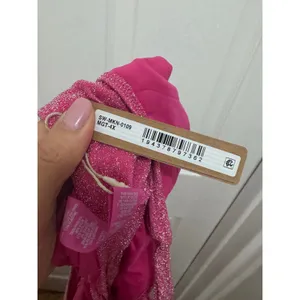 SKIMS Size 4x Magenta Pink Glitter Sparkle Swimsuit Sexy Cut Out Monokini NWT thumbnail 9