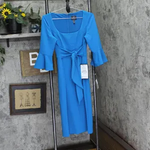 NWT Adrianna Papell Womens Bell Sleeve Tie Front Dress Deep Cerulean Blue 6 thumbnail 6