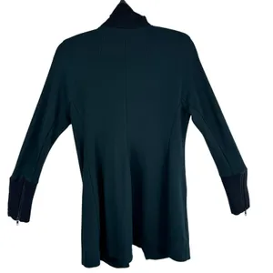 Cabi Renaissance Forest Green Black Asymmetrical Full Zip Mid Length Jacket‎ S thumbnail 4