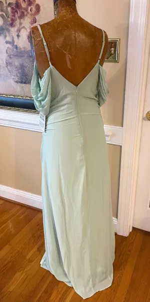 Tfnc London Womens Cold Shoulder Cowl Neck Chiffon Maxi Dress Size 10 thumbnail 4