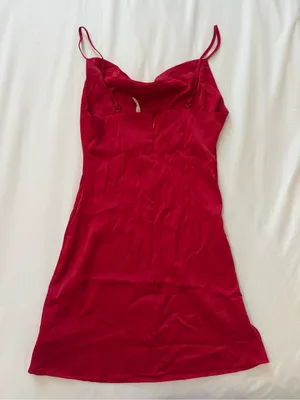 Urban Outfitters | Red Mallory Cowl Slip Mini Dress | Small thumbnail 3