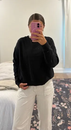 Pact Organic Cotton Black Crew Size Meidum thumbnail 1
