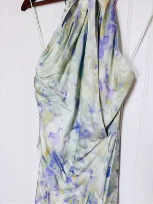 ASTR the Label Elynor Watercolor Halter Maxi Dress Medium Pastel Wedding Guest thumbnail 8