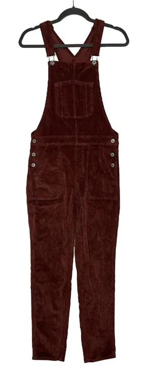American Eagle Corduroy Overalls Small Rust Brown Sleeveless Casual thumbnail 1