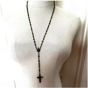 Vintage brass Queen of Heaven Rosary - Ornate Metal Beads thumbnail 2