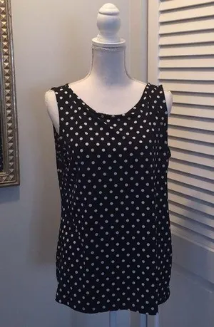 Ann Taylor Stretchy polka dot top thumbnail 1